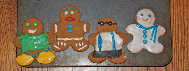Little Boy, Gingerbread Man, Hipster and Snowman